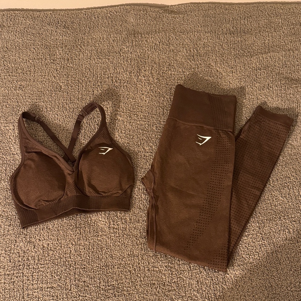 Gymshark | Chocolate Brown | Vital Seamless Set | Small